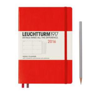 Kalendarz Leuchtturm1917 tygodniowy 2016 Medium czerwony - 2857749383