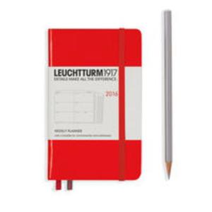 Kalendarz Leuchtturm1917 tygodniowy 2016 Pocket czerwony - 2857749430