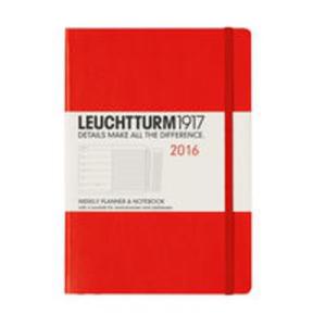 Kalendarz Leuchtturm1917 tygodniowy 2016 z notatnikiem Medium czerwony - 2857749739