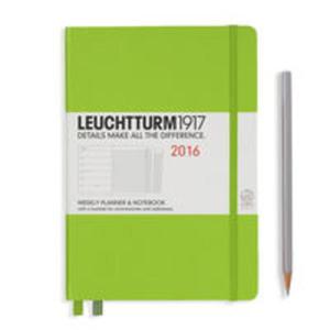 Kalendarz Leuchtturm1917 tygodniowy 2016 z notatnikiem Medium limonkowy - 2857749740