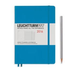 Kalendarz Leuchtturm1917 tygodniowy 2016 z notatnikiem Medium lazurowy - 2857749745