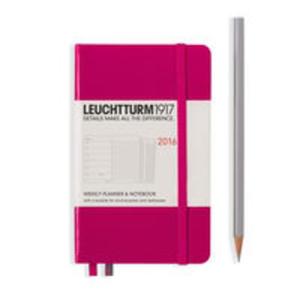 Kalendarz Leuchtturm1917 tygodniowy 2016 z notatnikiem Pocket malinowy - 2857749935