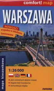 Warszawa laminowany plan miasta 1:26 000 mapa kieszonkowa - 2857751212