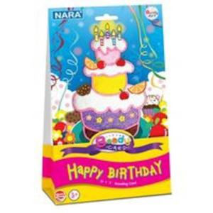 Kartka ozdobna z modelin Beady card Happy birthday - 2857760053