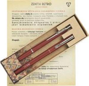 Komplet dugopis Zenith-7 i pióro Omega w etui Retro bordowy