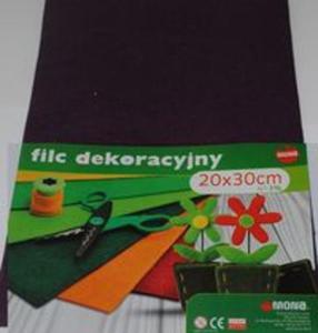 F51- Filc w arkuszach 20cm x 30cm. Kolor ciemny fiolet 5 sztuk - 2857772795