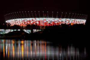 Kartka 3D Warszawa,Stadion Narodowy noc