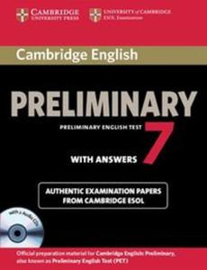 Cambridge English Preliminary 7 Authentic examination papers with answers + CD - 2857784005