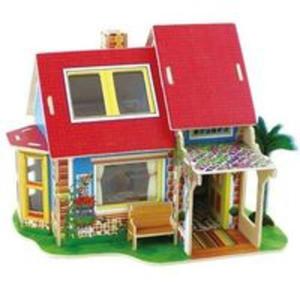 Puzzle 3D Drewniany dom z meblami - 2857785914
