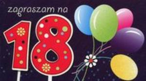 Zaproszenia urodzinowe 18-tka Balony 5 sztuk - 2857787171