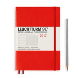 Kalendarz tygodniowy z notatnikiem 2017 Medium czerwony Leuchtturm1917 - 2857800751
