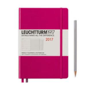 Kalendarz tygodniowy z notatnikiem 2017 Medium malinowy Leuchtturm1917 - 2857800754