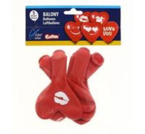 Balony Premium "5 Serduszek", czerwone serca 5 sztuk - 2857808633