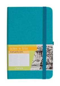 Notes A6 kieszonkowy z gumk Romantyzm linia turkusowy - 2857808874