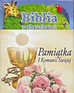 Biblia z obrazkami niebieska. Pamitka I Komunii w - 2857815020