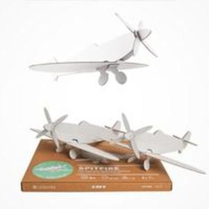 Spitfire - dwa biae samoloty z tektury do skadania DIY - 2857817779