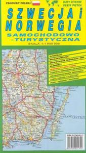 Szwecja Norwegia mapa samochodowo - turystyczna