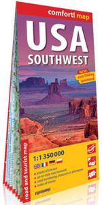 USA Poudniowo-Zachodnie (South-West USA) comfort! map laminowana mapa samochodowo - turystyczna 1:1 350 000 - 2857827990