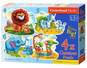 4x1 Puzzle konturowe 4-5-6-7 Animals of Africa - 2857830286