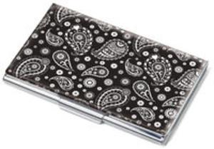 Etui na wizytwki TROIKA PAISLEY CLASSIC - chromowany metal z designerskim wzorem, na 11 wizytwek - 2857831477