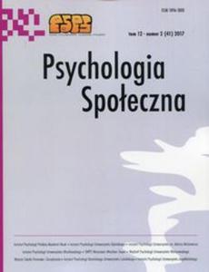 Psychologia Spoeczna tom 12 nr 2 (41) 2017 - 2857833907