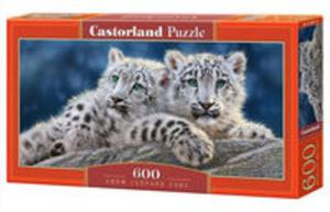 Puzzle 600 Panoramiczne:Snow Leopard Cubs - 2857834059