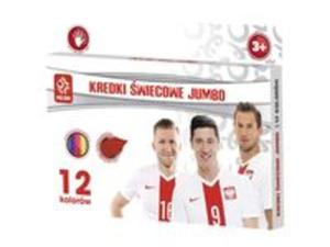 Kredki wiecowe Jumbo 12 kolorów PZPN