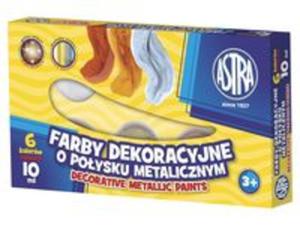 Farby dekoracyjne o poysku metalicznym 6 kolorw 10 ml - 2857835144