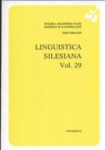 Linguistica Silesiana vol 29 - 2825672462