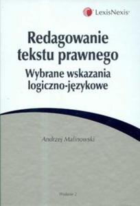 Redagowanie tekstu prawnego Wybrane wskazania logiczno-jzykowe - 2825674398