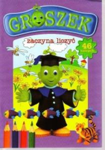 Groszek - zaczyna liczy ksieczka z naklejkami 46 - 2825699637