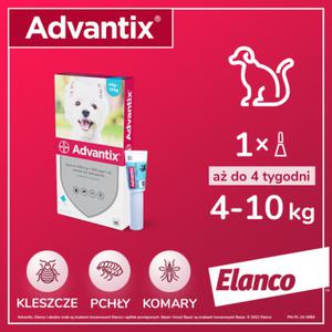 BAYER Advantix - dla psw od 4kg do 10kg (4 pipety x 1 ml) - 2858987143