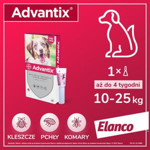 BAYER Advantix - dla psw od 10kg do 25kg (4 pipety x 2,5 ml) - 2858987145