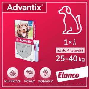 BAYER Advantix - dla psw od 25kg do 40kg (1 pipeta x 4,0 ml) - 2869390532