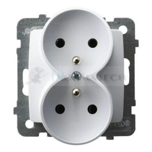 Gniazdo podwjne z uziemieniem Biae GP-2SRZ/m/00 Karo OSPEL z/u kontakt biay - 2860622982