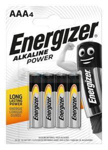 Bateria alkaliczna Energizer Alkaline Power AP AAA LR03 1,5V 4 sztuki blister baterie alkaliczne - 2860623023