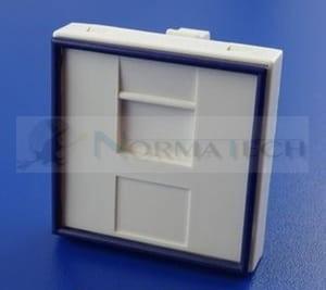 Adapter gniazd komputerowych RJ45 telefonicznych RJ12 pojedynczy ADAPTER45 16008 Elmark SYSTEM 45 45x45mm do KU90x40 KU90x60 kanau elektroinstalacyjnego biay - 2864001466