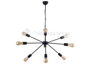 Lampa sufitowa wiszca Industrialna Loft ROD BLACK IX 9734 NOWODVORSKI Lighting E27 x9 nowoczesna oprawa owietleniowa yrandol metalowa nad st blat wysp czarna zwis Inspiracje Premium - 2864976190