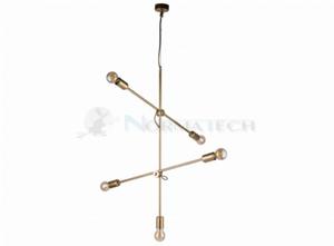 Lampa sufitowa wiszca Industrialna Loft STICKS GOLD V 9076 NOWODVORSKI Lighting E27 x5 nowoczesna oprawa owietleniowa yrandol metalowa nad st blat wysp zota zoty zwis Inspiracje Premium - 2868281913