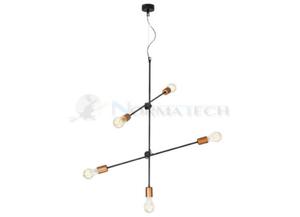 Lampa sufitowa wiszca Industrialna Loft STICKS V 6270 NOWODVORSKI Lighting E27 x5 nowoczesna oprawa owietleniowa yrandol metalowa nad st blat wysp czarno-zota czarno-zoty mosidz zwis Inspiracje Premium - 2868281914