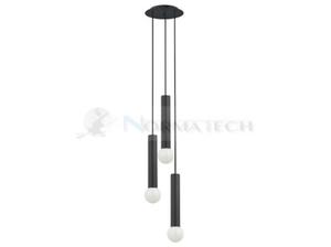 Lampa sufitowa wiszca punktowa Industrialna BATON BLACK III 7856 NOWODVORSKI Lighting E27 x3 Loft nowoczesna oprawa owietleniowa yrandol tuba zwis czarny potrjna zwis metal Inspiracje Premium - 2869269451