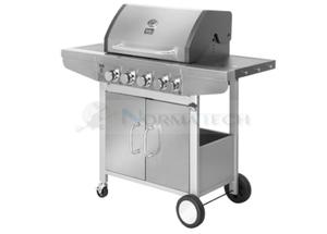 Grill ogrodowy gazowy prostoktny z pokryw i termometrem BBQ 5000 Master TSA0096Q Teesa 5 palnikw barbeque na taras do ogrodu na dziak stalowy Stal nierdzewna - 2868958362