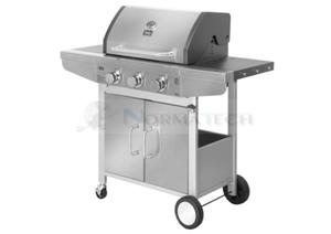 Grill ogrodowy gazowy prostoktny z pokryw i termometrem BBQ 3000 Master TSA0095Q Teesa 3 palniki barbeque na taras do ogrodu na dziak stalowy Stal nierdzewna - 2868958363