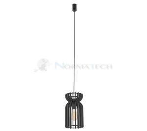 Lampa sufitowa wiszca Industrialna Loft KYMI BLACK B zwis 10574 NOWODVORSKI Lighting E27 x1 owietleniowa yrandol nowoczesna drewno do Kuchni Jadalni nad st blat wysp drewniana czarna sklejka Inspiracje Premium - 2872616606