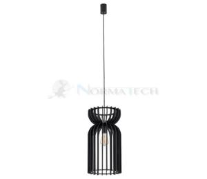 Lampa sufitowa wiszca Industrialna Loft KYMI BLACK A zwis 10573 NOWODVORSKI Lighting E27 x1 owietleniowa yrandol nowoczesna drewno do Kuchni Jadalni nad st blat wysp drewniana czarna sklejka Inspiracje Premium - 2874151919