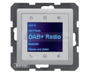 Q.x Radio Touch DAB+ aluminium aksamit 29846084 HAGER BERKER Podtynkowe w gniazdku cianie Q.1 Q.3 Q.7 - 2874064082