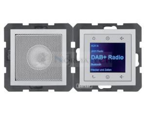 B.x Radio Touch DAB+ Bluetooth z gonikiem aluminium mat 30801404 HAGER BERKER Podtynkowe w gniazdku cianie B.Kwadrat B.3 B.7 - 2874064091