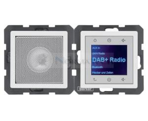 Q.x Radio Touch DAB+ Bluetooth z gonikiem biay aksamit 30806089 HAGER BERKER Podtynkowe w gniazdku cianie Q.1 Q.3 Q.7 - 2874064095