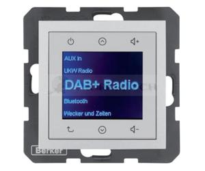 B.x Radio Touch DAB+ Bluetooth aluminium mat 30841404 HAGER BERKER Podtynkowe w gniazdku cianie B.Kwadrat B.3 B.7 - 2874064102