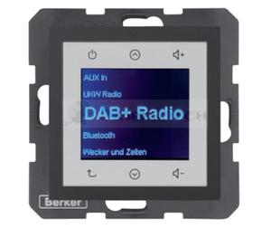 B.x Radio Touch DAB+ Bluetooth antracyt mat 30841606 HAGER BERKER Podtynkowe w gniazdku cianie B.Kwadrat B.3 B.7 - 2874064103
